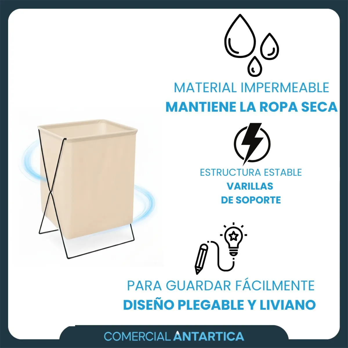 Cesto Ropa Plegable Impermeable